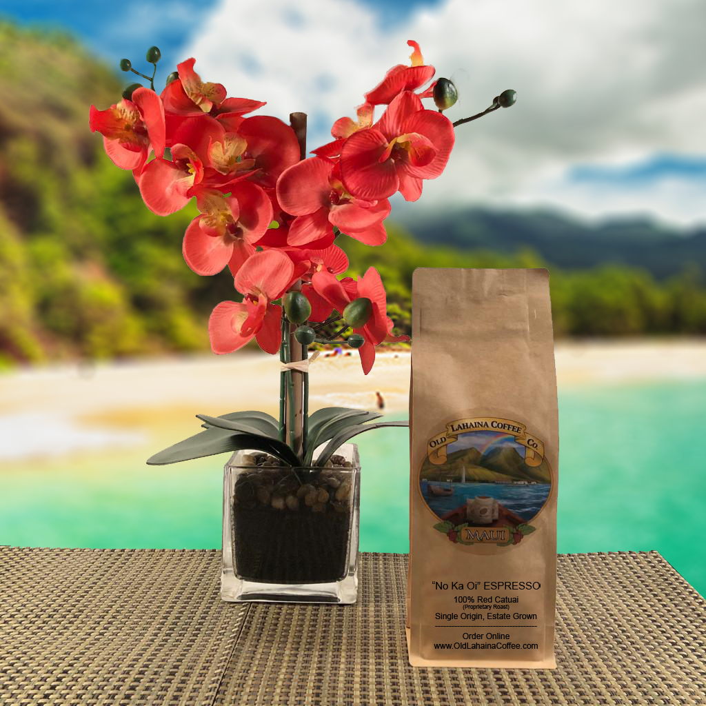 No Ka Oi Espresso Roast, 100% Maui Red Catuai Coffee Beans